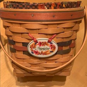 Longaberger basket w/ Maple Leaf accessories
